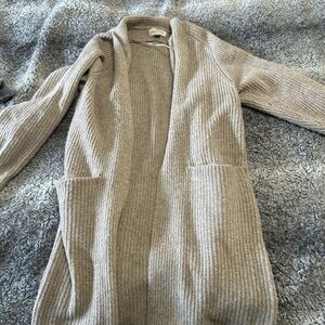 Cozy Beige Open-Front Sweater